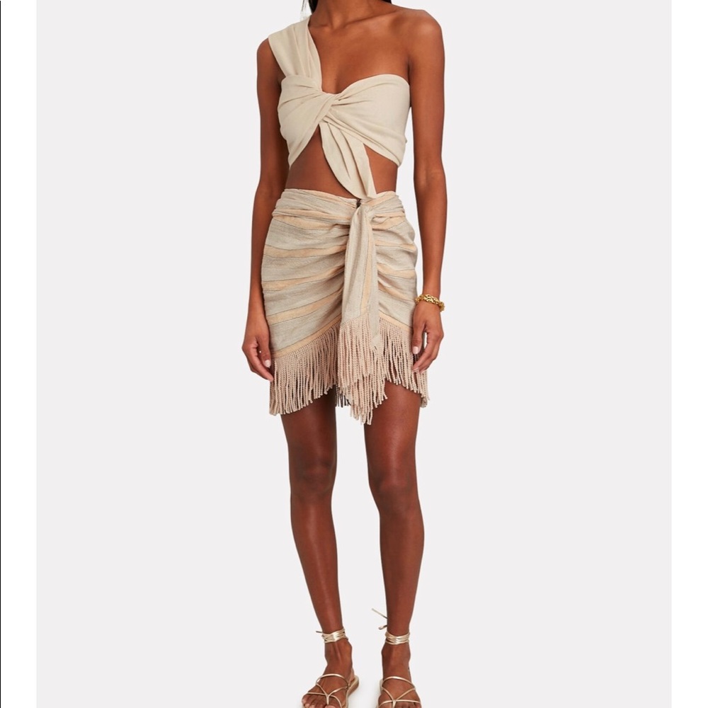 JUST BEE QUEEN Charlie Fringed Mini Skirt NWT Intermix Exclusive sold out
